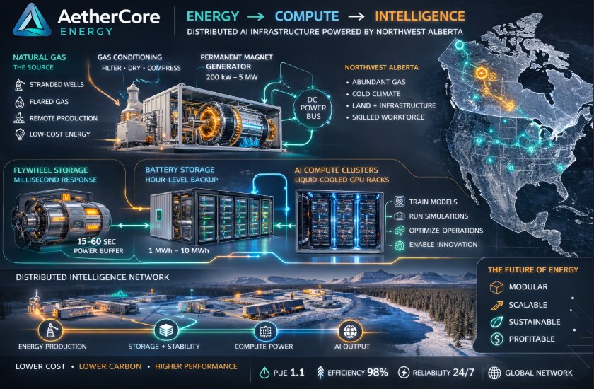 AetherCore Energy distributed AI infrastructure system architecture